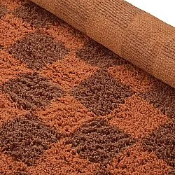 Runde tæpper - Elsey Natural Cotton Shaggy (orange/rød)