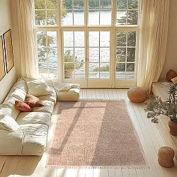 Ryatæpper - Elsey Natural Cotton Shaggy (pink/orange)