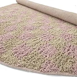 Runde tæpper - Elsey Natural Cotton Shaggy (pink/orange)