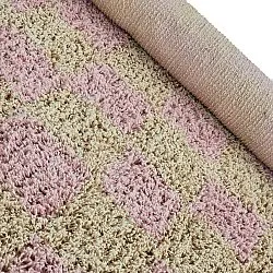 Runde tæpper - Elsey Natural Cotton Shaggy (pink/orange)