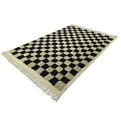 Ryatæpper - Elsey Natural Cotton Shaggy (sort/beige)