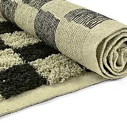 Ryatæpper - Elsey Natural Cotton Shaggy (sort/beige)