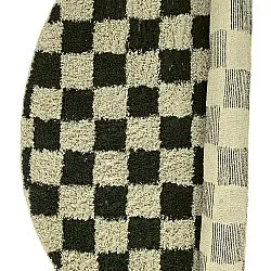 Runde tæpper - Elsey Natural Cotton Shaggy (sort/beige)