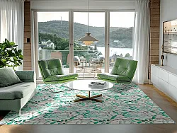 Wilton-tæppe - Evelina (grøn/multi)