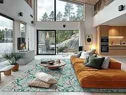 Wilton-tæppe - Evelina (grøn/multi)