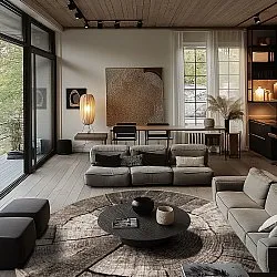 Rundt tæppe - Event (grå)