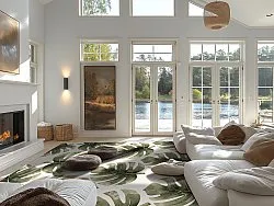 Wilton-tæppe - Falling Leaves (grøn)