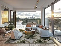 Wilton-tæppe - Falling Leaves (grøn)