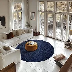 Runde tæpper - Farley Natural Cotton Shaggy (blå)