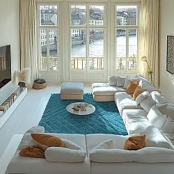 Ryatæpper - Farley Natural Cotton Shaggy (turkis)