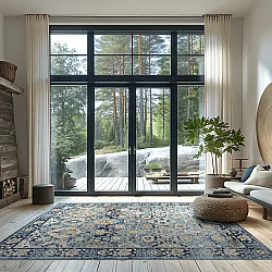 Wilton-tæppe - Fernana (blå/multi)