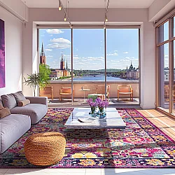 Wilton-tæppe - Fernana (rosa/multi)