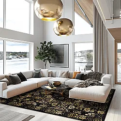 Wilton-tæppe - Fernana (sort/guld)