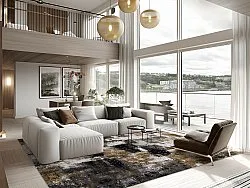 Wilton-tæppe - Flores (sort/brun/hvid)