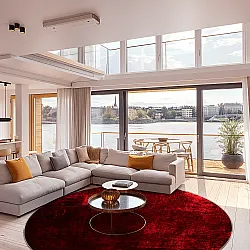 Rundt tæppe - Frome (rød)