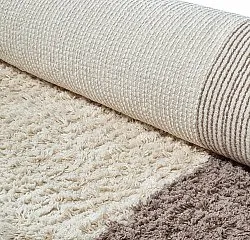 Runde tæpper - Galliano Natural Cotton Shaggy (offwhite/brun)