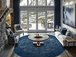 Rundt tæppe - Gombalia (blå)