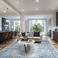 Wilton-tæppe - Gombalia (lyseblå)