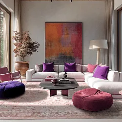 Wilton-tæppe - Gombalia (lyserød)