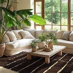 Ryatæpper - Ikara Natural Cotton Shaggy (brun)