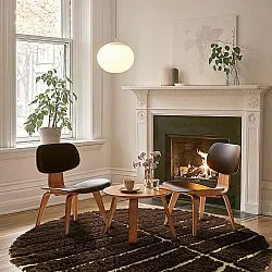 Rundt tæppe - Ikara Natural Cotton Shaggy (brun)