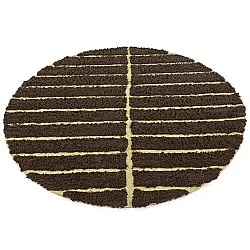 Rundt tæppe - Ikara Natural Cotton Shaggy (brun)