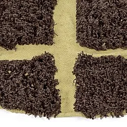 Rundt tæppe - Ikara Natural Cotton Shaggy (brun)