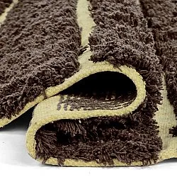 Rundt tæppe - Ikara Natural Cotton Shaggy (brun)