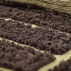 Rundt tæppe - Ikara Natural Cotton Shaggy (brun)