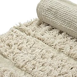 Rundt tæppe - Ikara Natural Cotton Shaggy (fløde)