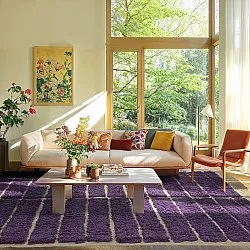 Ryatæpper - Ikara Natural Cotton Shaggy (lilla)