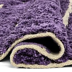 Rundt tæppe - Ikara Natural Cotton Shaggy (lilla)