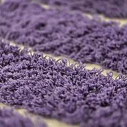 Rundt tæppe - Ikara Natural Cotton Shaggy (lilla)