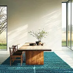 Ryatæpper - Ikara Natural Cotton Shaggy (turkis)