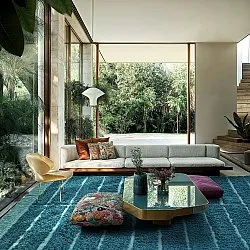 Ryatæpper - Ikara Natural Cotton Shaggy (turkis)