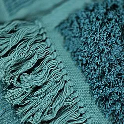 Ryatæpper - Ikara Natural Cotton Shaggy (turkis)