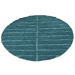 Rundt tæppe - Ikara Natural Cotton Shaggy (turkis)