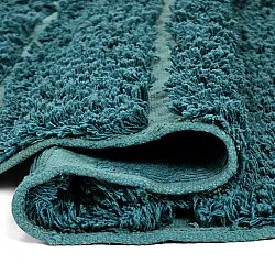 Rundt tæppe - Ikara Natural Cotton Shaggy (turkis)