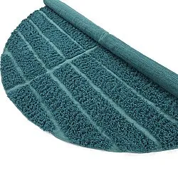 Rundt tæppe - Ikara Natural Cotton Shaggy (turkis)