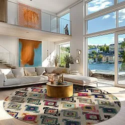 Rundt tæppe - Isparta (multi)