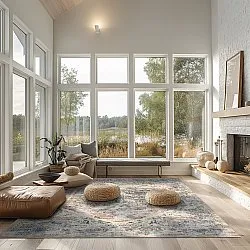 Wilton-tæppe - Javis (blå/multi)