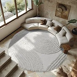 Runde tæpper - Jovie Natural Cotton Shaggy (offwhite)