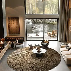 Rundt tæppe - Junes (guld)