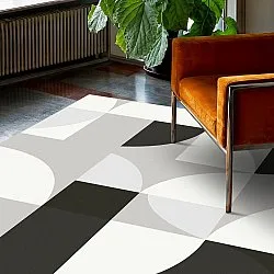 Wilton-tæppe - Kalami (hvid/grå/sort)