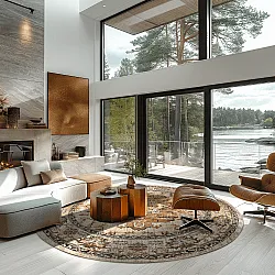 Rundt tæppe - Siliana (beige)