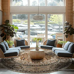 Rundt tæppe - Siliana (beige)