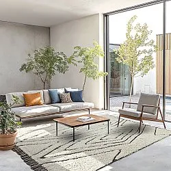 Ryatæpper - Kindon Natural Cotton Shaggy (off white/brun)