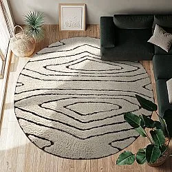 Runde tæpper - Kindon Natural Cotton Shaggy (off white/brun)