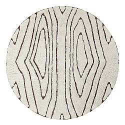 Runde tæpper - Kindon Natural Cotton Shaggy (off white/brun)