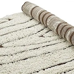 Runde tæpper - Kindon Natural Cotton Shaggy (off white/brun)